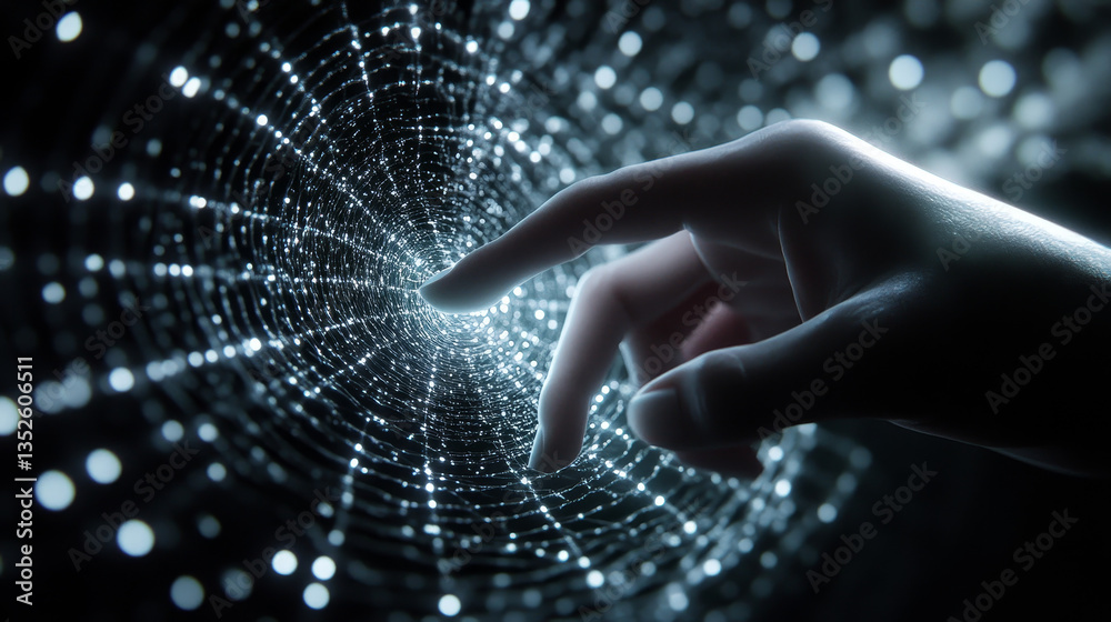 Poster technology network data connection. digital data network and cyber security concept. social network 