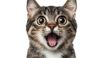 A Surprised Tabby Cat's Wide-Eyed Expression