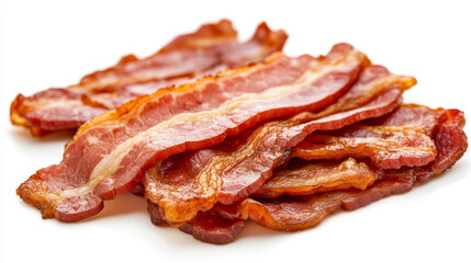 High-Quality PNG of Fried bacon Isolated on White Background – High Resolution
