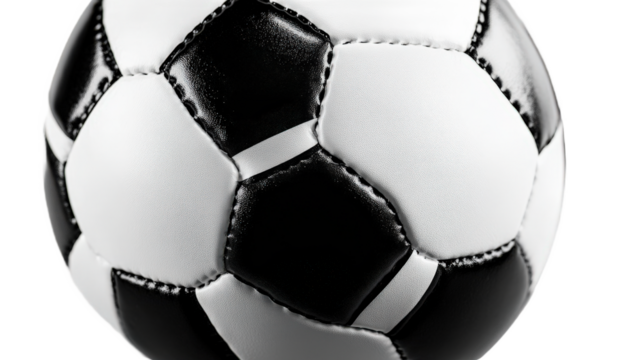 Close-up View of a Classic Soccer Ball