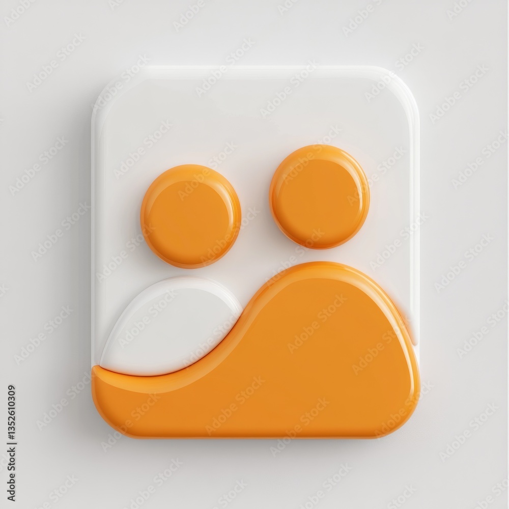 Poster abstract orange and white icon with geometric shapes - modern design on a white background