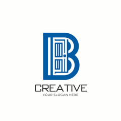 Letter B Logo Design with Housing Concept