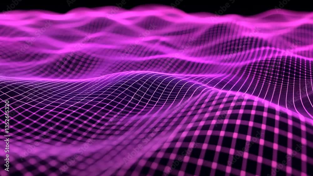 Poster futuristic wireframe background with plexus effect in vibrant colors generative ai