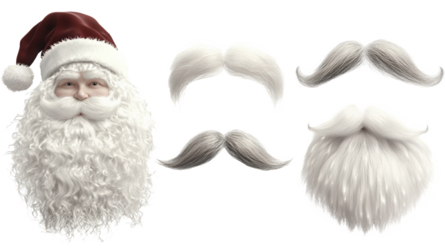 Santa Claus Accessories and Mustache Collection - Powered by Adobe