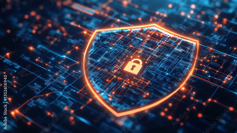 Poster data protection is a concept in cybersecurity and privacy technologies. there is a shield in the mid