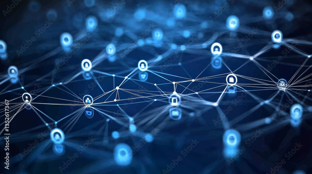 Poster cloud and edge computing technology concepts with cybersecurity data protection. icon and abstract c