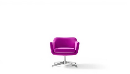 A solitary modern chair against a stark white background,  one, interior