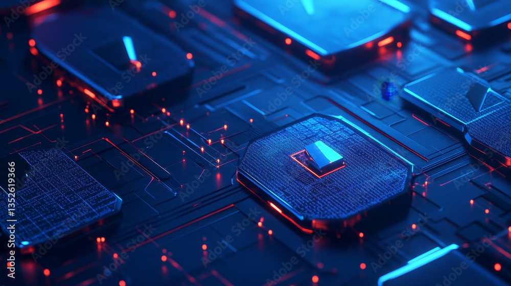 Poster abstract concepts of cybersecurity technology and digital data protection. protect internet network 