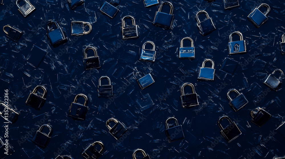 Poster data protection background is a concept in cybersecurity and privacy technology. small padlock binar