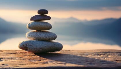 stacked stones and balance visual