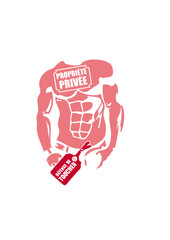 propriete prive defense de toucher corps homme musclé humour provocation