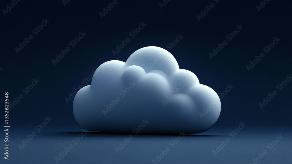 Poster cloud computing technology concept transfer database backup. there is a prominent large cloud icon i