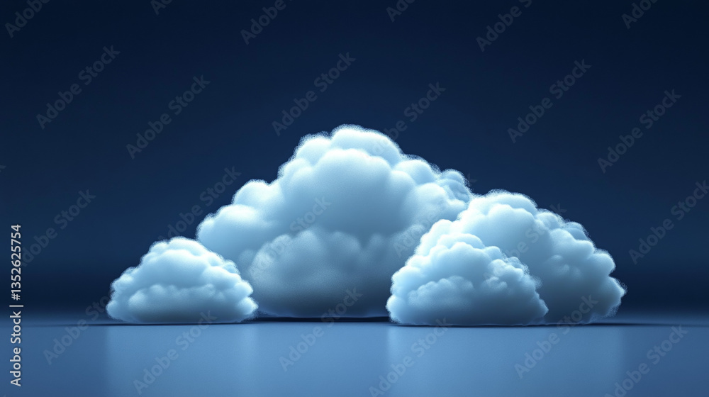 Poster storage technology concepts transfer data to cloud computing platforms. a large cloud icon stands ou