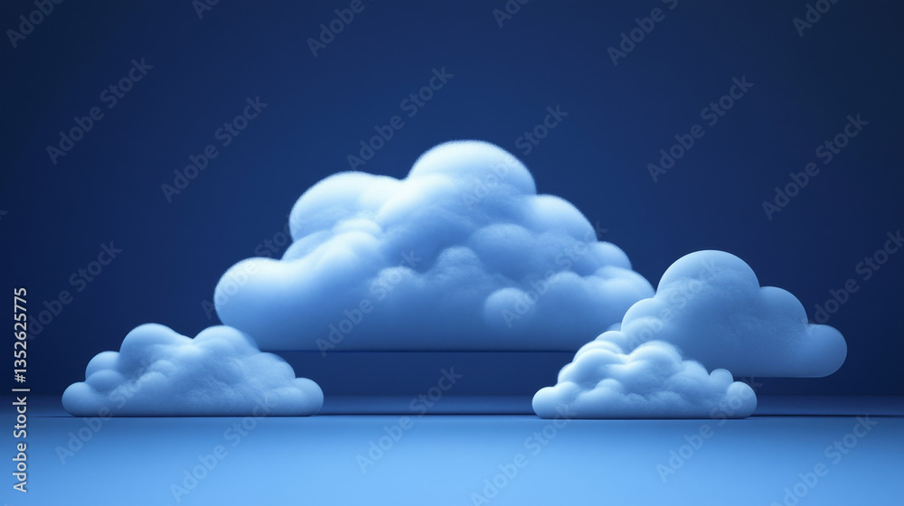 Poster storage technology concepts transfer data to cloud computing platforms. a large cloud icon stands ou