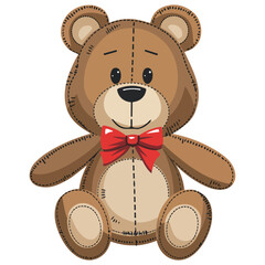 Cute Bear Vector Illustration Isolated on White