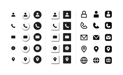 Minimalist Contact & Communication Icon Sheet