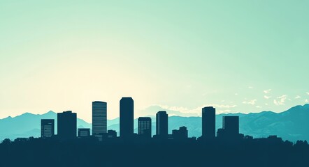 Fototapeta premium Vibrant Skyline of Salt Lake City: A Stunning Urban Landscape with Iconic Skyscrapers and Architectural Marvels Against a Beautiful Sky