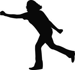 a girl body silhouette vector