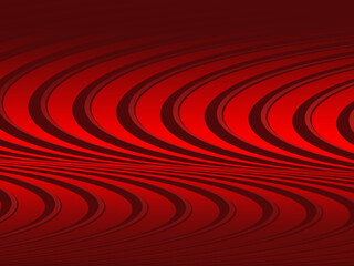 Abstract red geometric lines on red background. Modern shiny gradient red wavy futuristic pattern. Futuristic technology concept, suitable for covers, posters, banners, flyers, websites, etc.