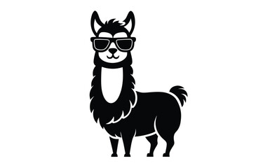 Cool llama with sunglasses funny illustration