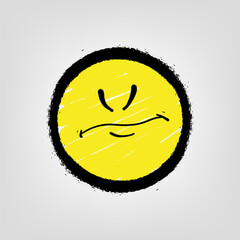 Graffiti emoticon. Smiling face painted spray paint. Vector illustration