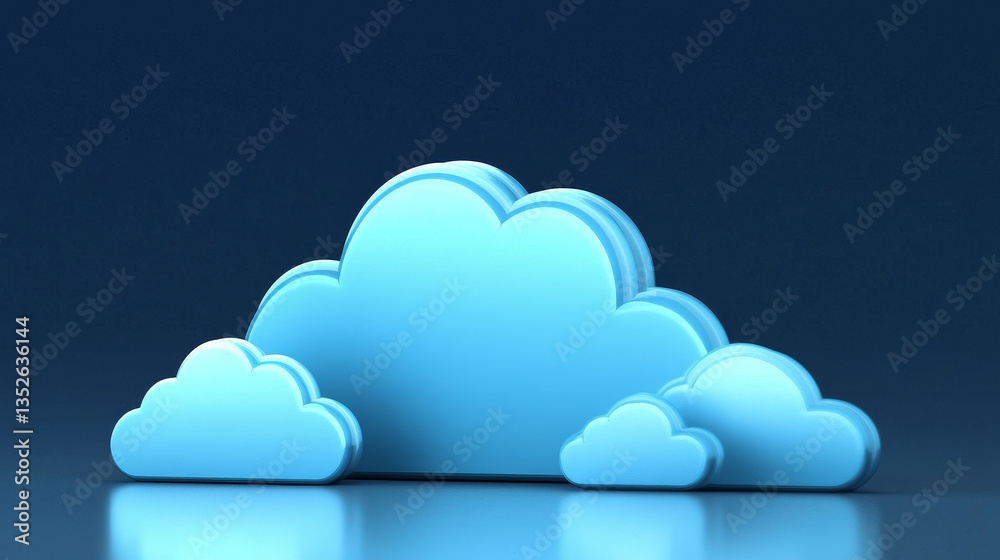 Poster cloud and edge computing technology concept. there is a prominent large cloud icon on the right. the