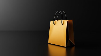 A shopping bag on the black background