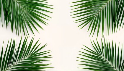 Fototapeta premium palm leaves on white background.