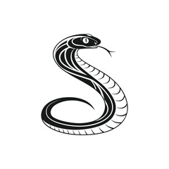Fototapeta premium Black beautiful rearing snake Vector