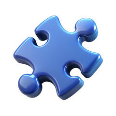 Obraz premium 3D Blue Puzzle Pieces Representing Connection and Teamwork