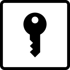 Key icon flat, line key lock access account login password, house key Open door icon security isolated on transparent background