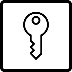 Key icon line key lock access account login password, house key Open door icon security isolated on transparent background