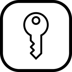 Key icon line key lock access account login password, house key Open door icon security isolated on transparent background