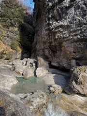 Obraz premium Grotto: Rock Formations and Pool 