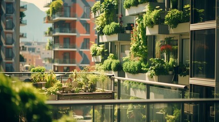 A photo of urban agriculture on balconies