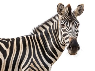 Fototapeta premium zebra on white background