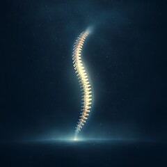 Glowing Spine with Dark Background.