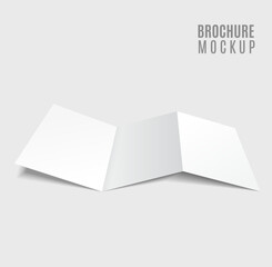 blank tri-fold brochure design isolated on grey