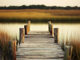 Naklejka premium Calm dock by still water