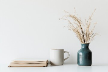 A minimalist still life composition showcasing decorative objects and simplicity