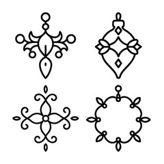 set of decorative elements