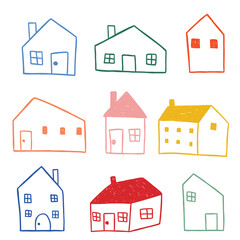 kids scribble home cartoon illustration