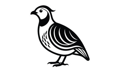 Bobwhite quail vector design silhouette, quail bird silhouette vector illustration design