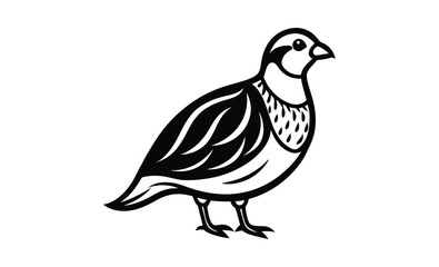 Bobwhite quail vector design silhouette, quail bird silhouette vector illustration design