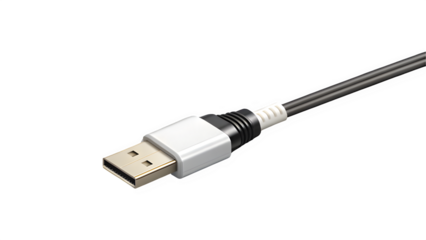High-Speed Data Cable Isolated on Transparent Background – Digital Connectivity & Network Wire