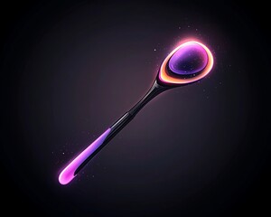 Glowing Spoon for Dark Background, Magic.