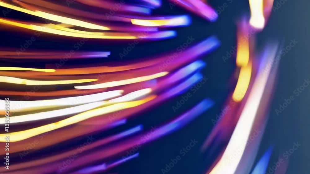 Aufkleber abstract motion blur of colorful lights in the dark, vibrant pattern design