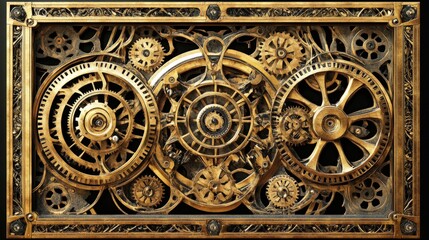 Obraz premium Detailed intricate gears and clockwork