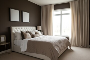 A cozy and well decorated bedroom with a large comfortable bed