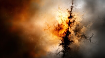 Naklejka premium Abstract fractal design with fiery colors and intricate details